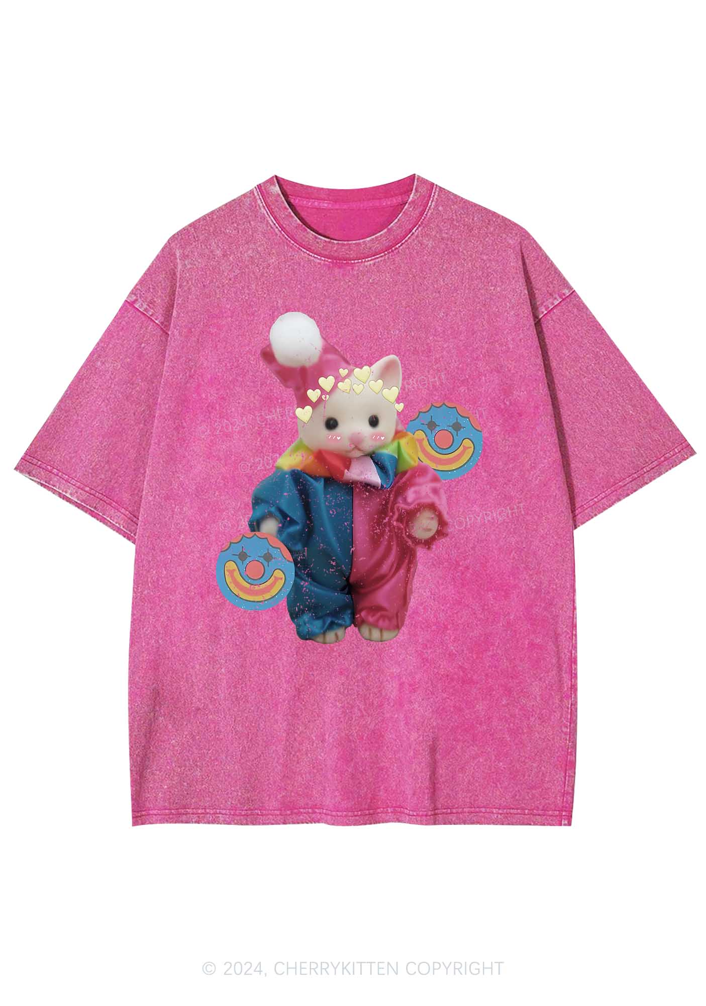 Chat Clown Y2K Washed Tee Cherrykitten