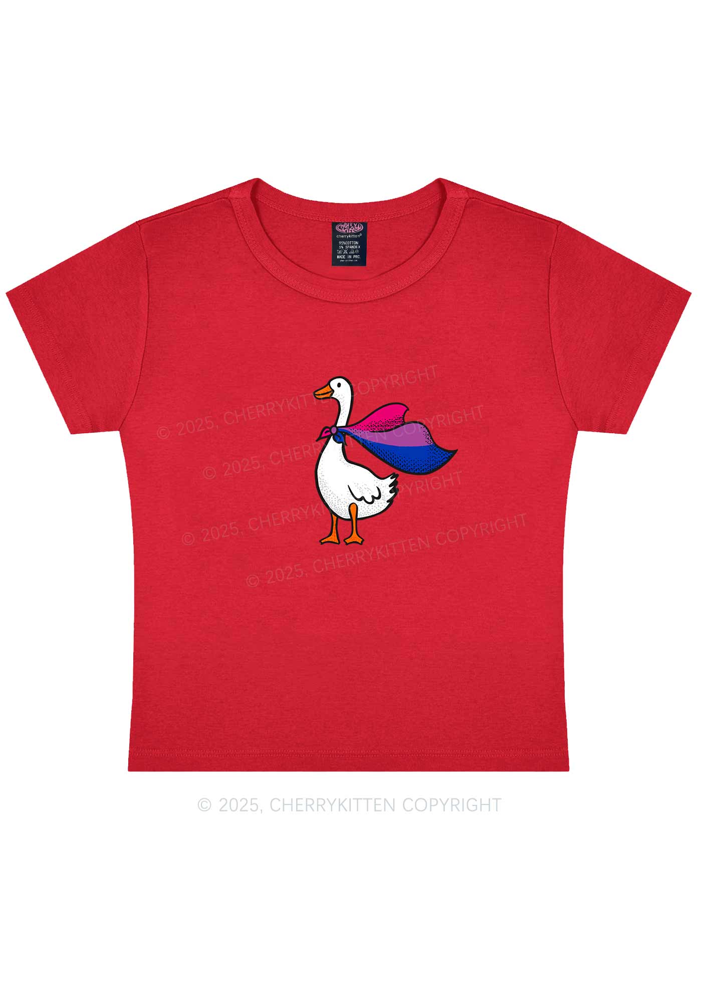 Bisexual Goose Pride Y2K Baby Tee Cherrykitten