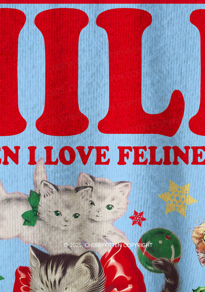 Cat Mxxf Y2K Christmas Knit Sweatshirt Cherrykitten