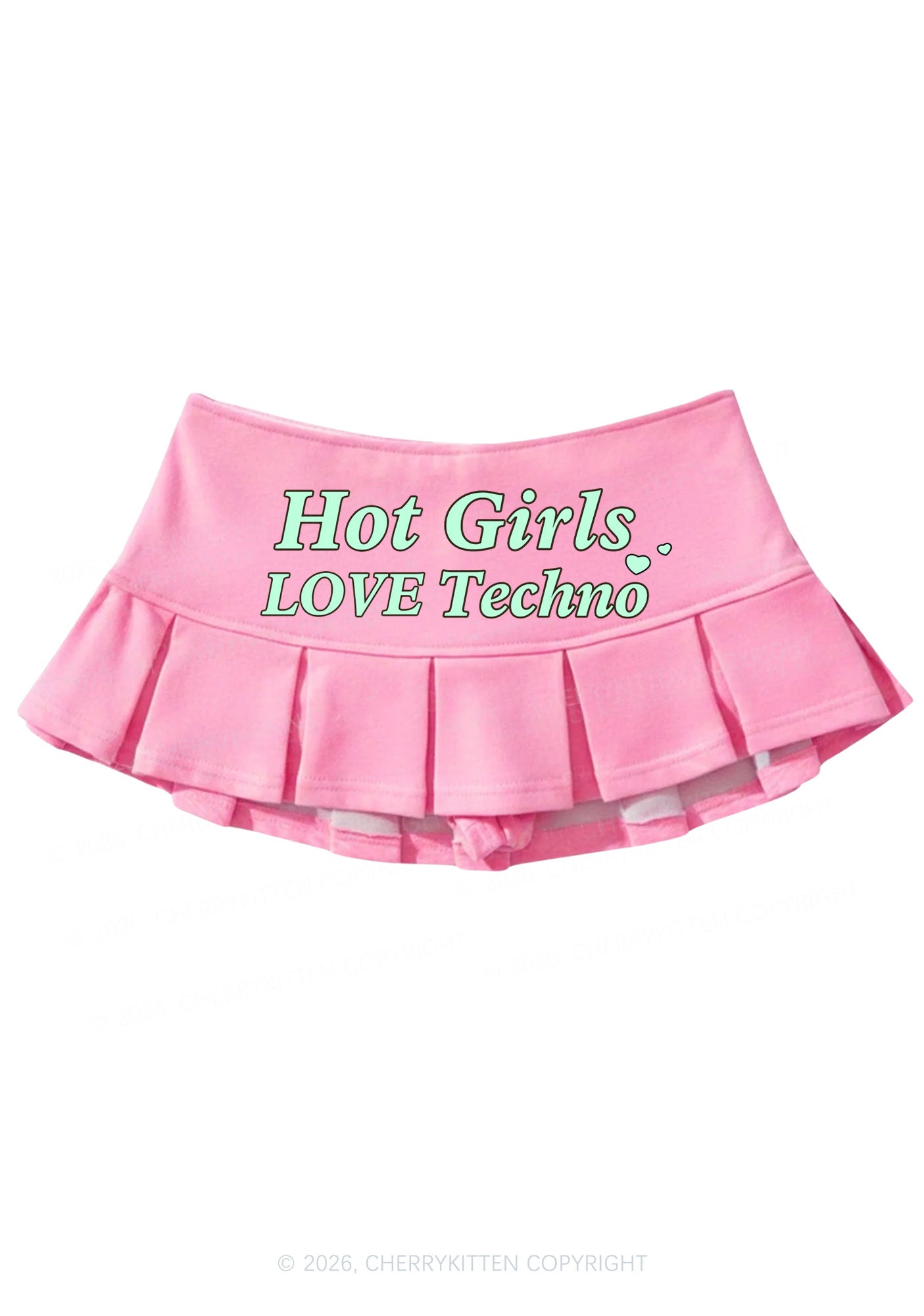 Hot Girls Love Techno Y2K Mini Pleated Skirts Cherrykitten
