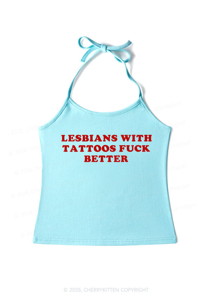 Lesbians With Tattoos Pride Y2K Halter Neck Cami Cherrykitten