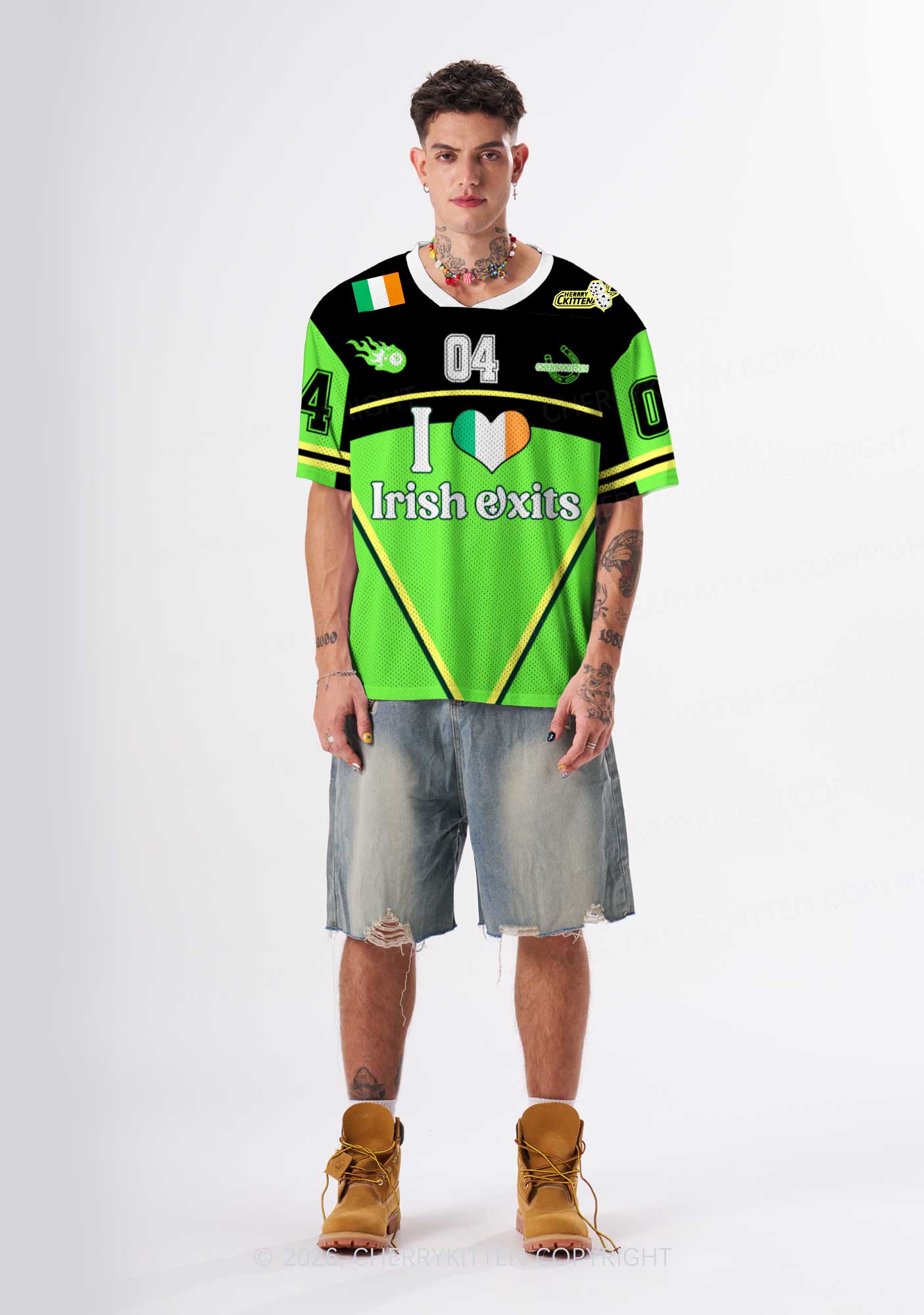 Custom I Love Irish Exits St Patricks Y2K Sport Jersey Shirts Cherrykitten