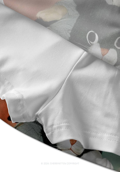 Cat Bunny Y2K Print Mini Skirt Cherrykitten