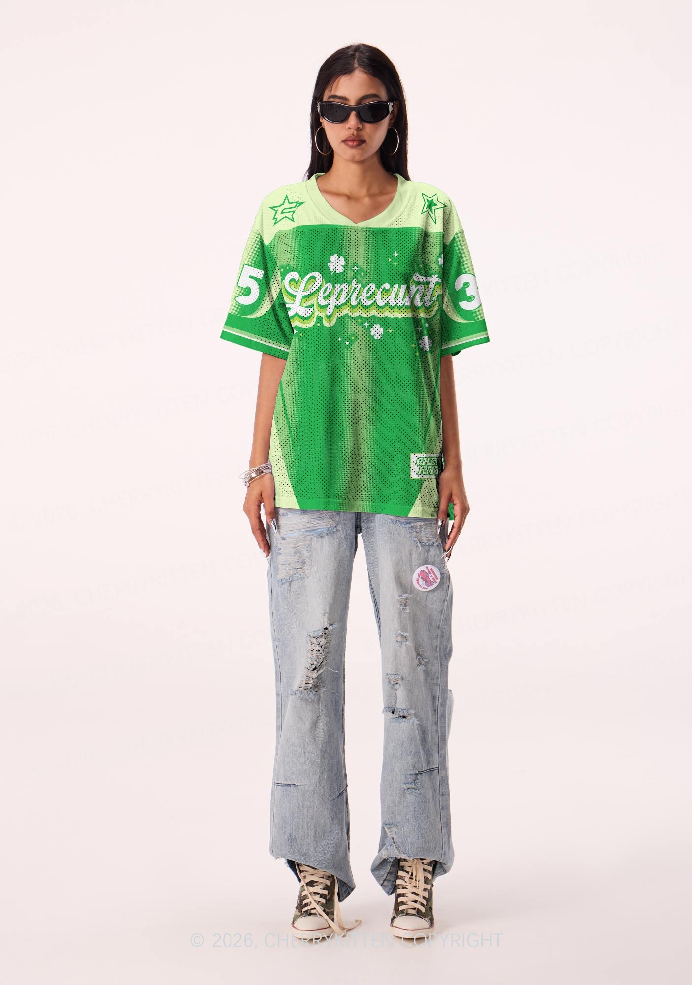 Custom Shamrock Leprecxxt St Patricks Y2K Sport Jersey Shirts Cherrykitten