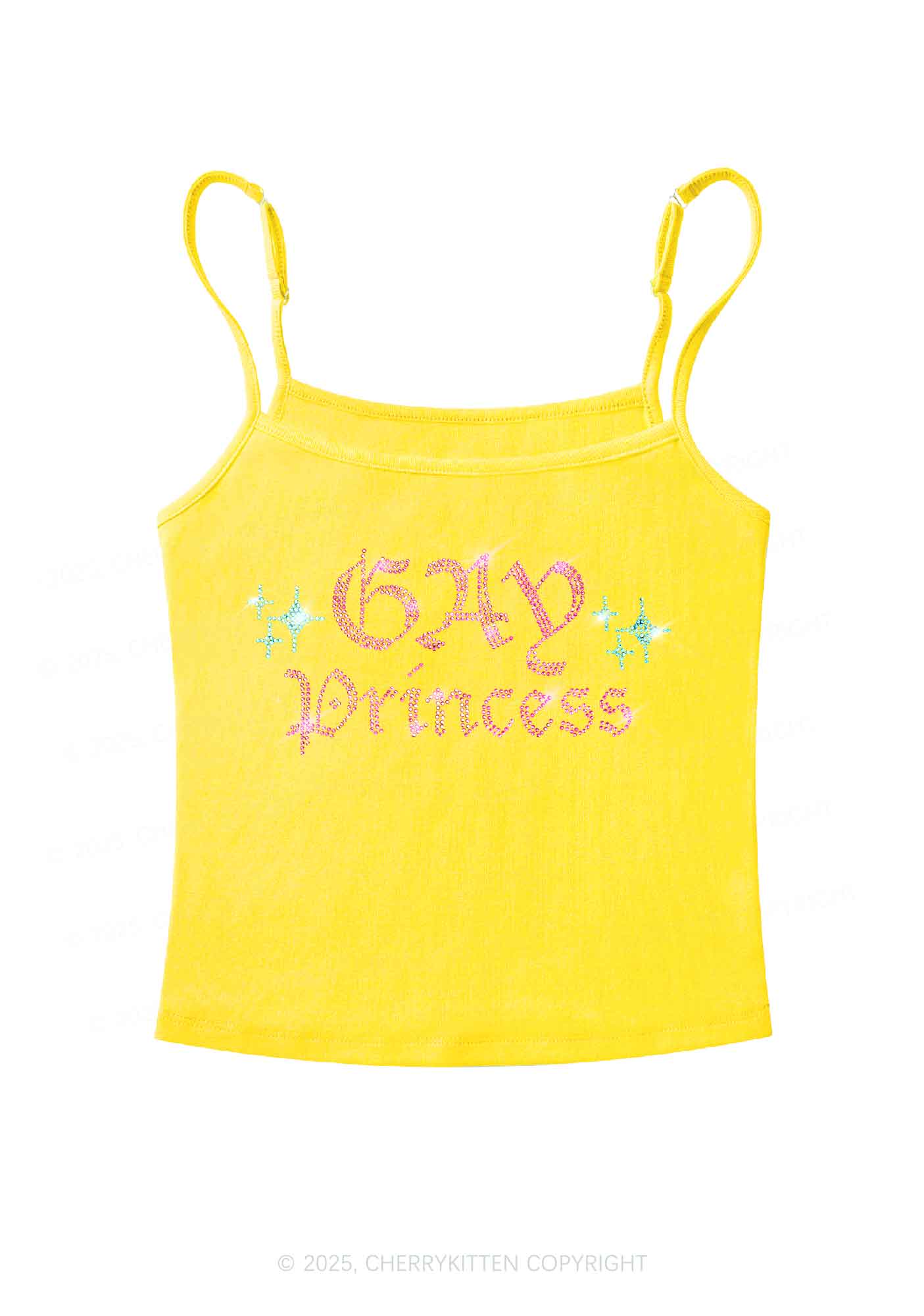Rhinestone Gay Princess Pride Y2K Spaghetti Strap Cami Cherrykitten