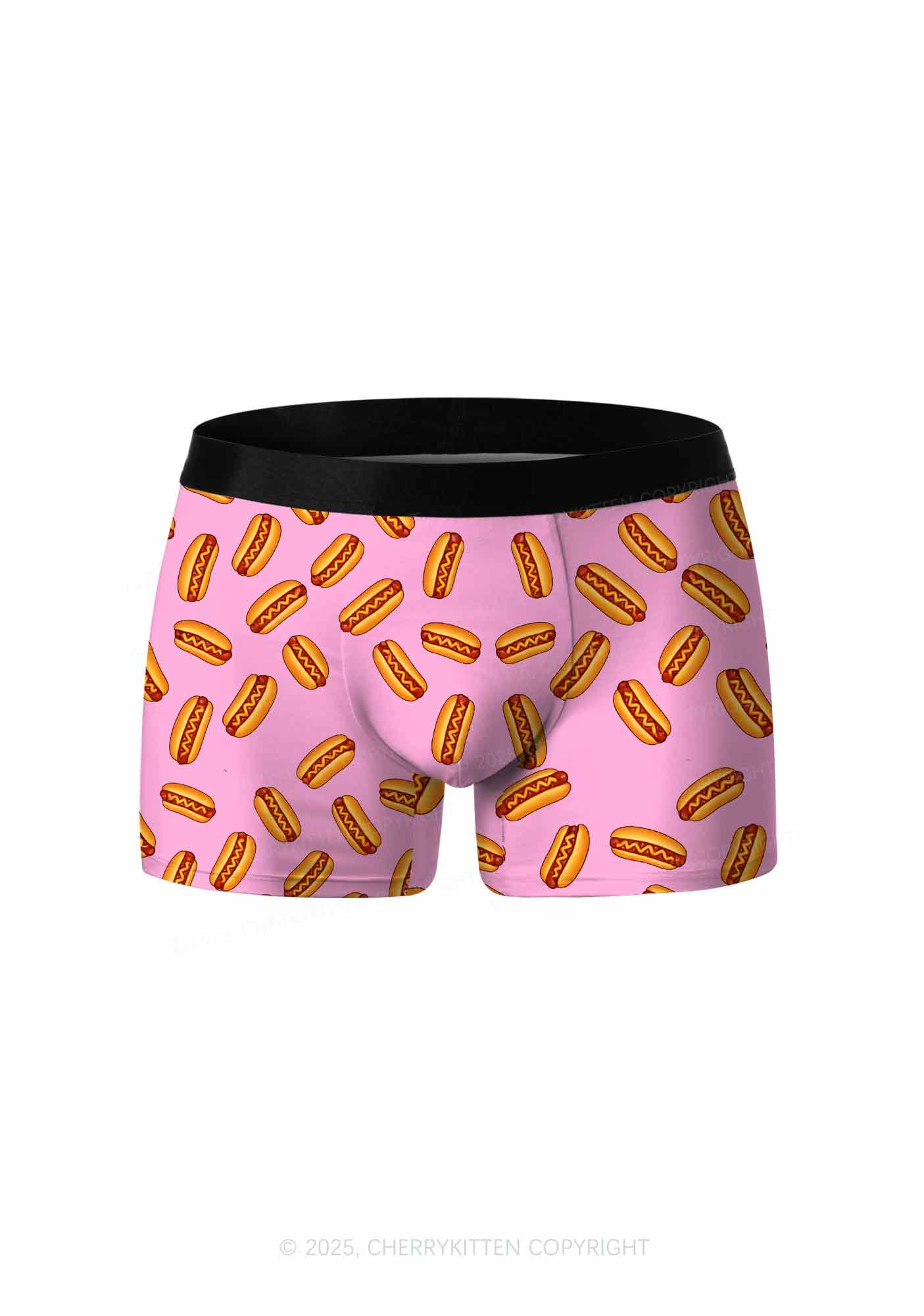 Pink Hot Dog Y2K Print Men Boxer Briefs Cherrykitten