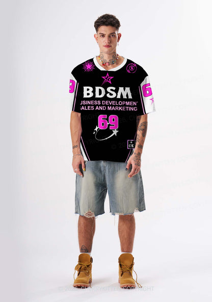 Black BDSM Y2K Sport Jersey Shirts Cherrykitten