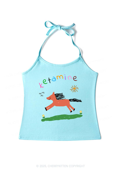 Orange Pony Y2K Halter Neck Cami Cherrykitten