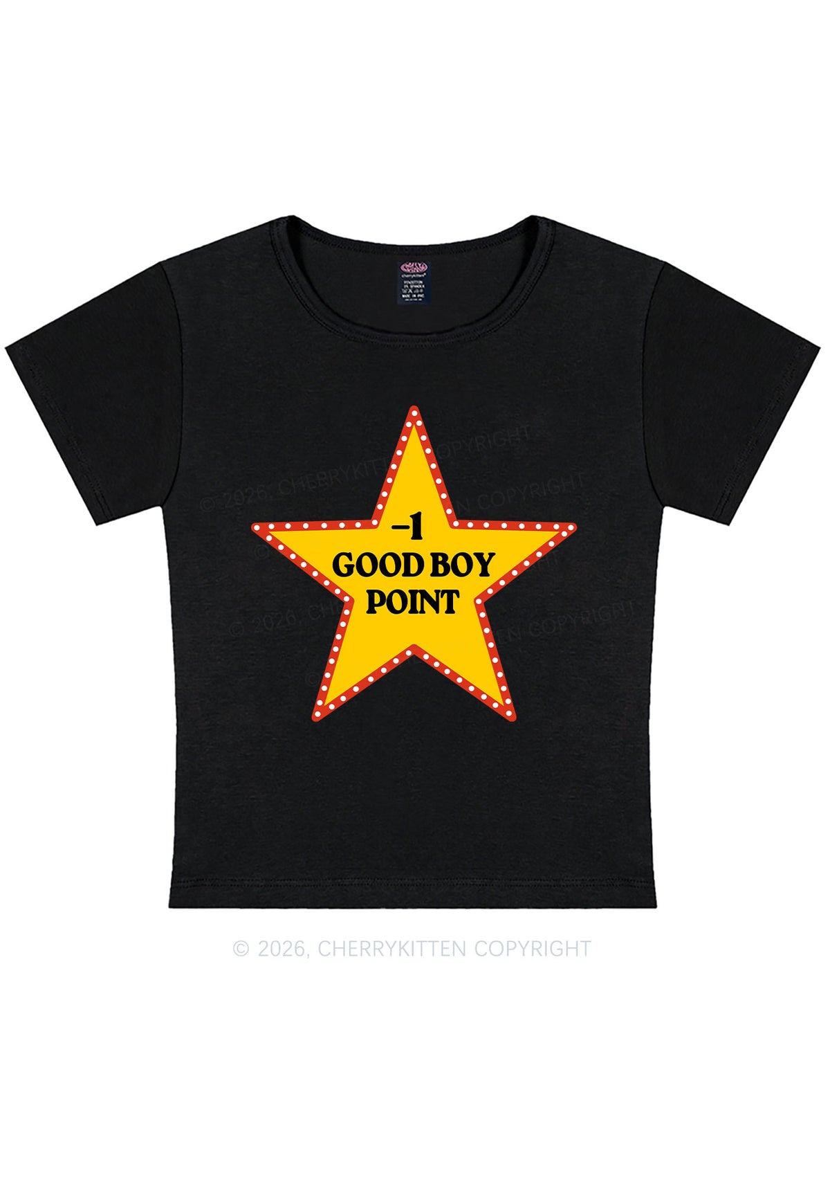 Minus One Good Boy Point Y2K Baby Tee Cherrykitten