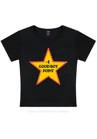 Minus One Good Boy Point Y2K Baby Tee Cherrykitten