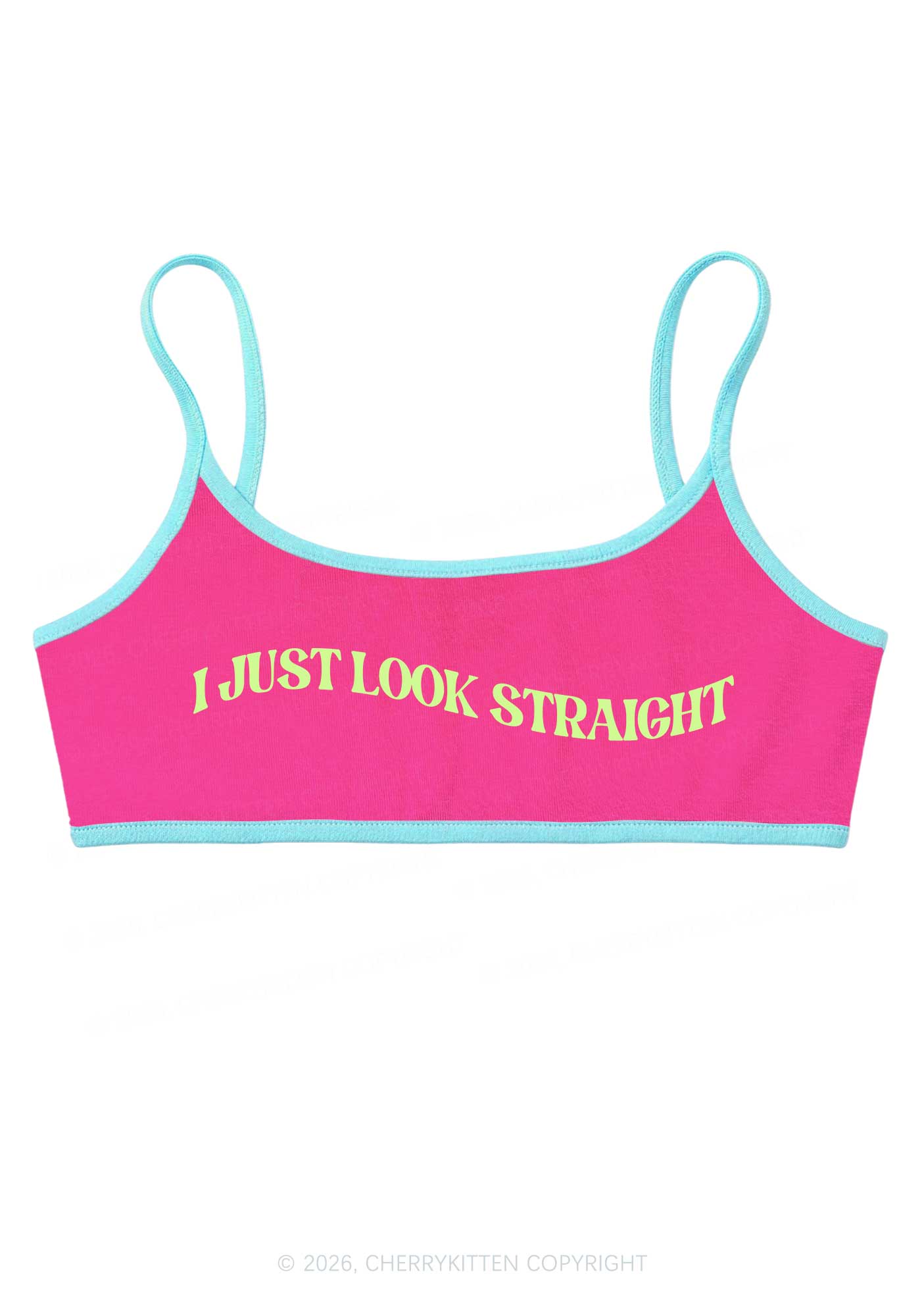 I Just Look Straight Pride Y2K Super Crop Cami Cherrykitten