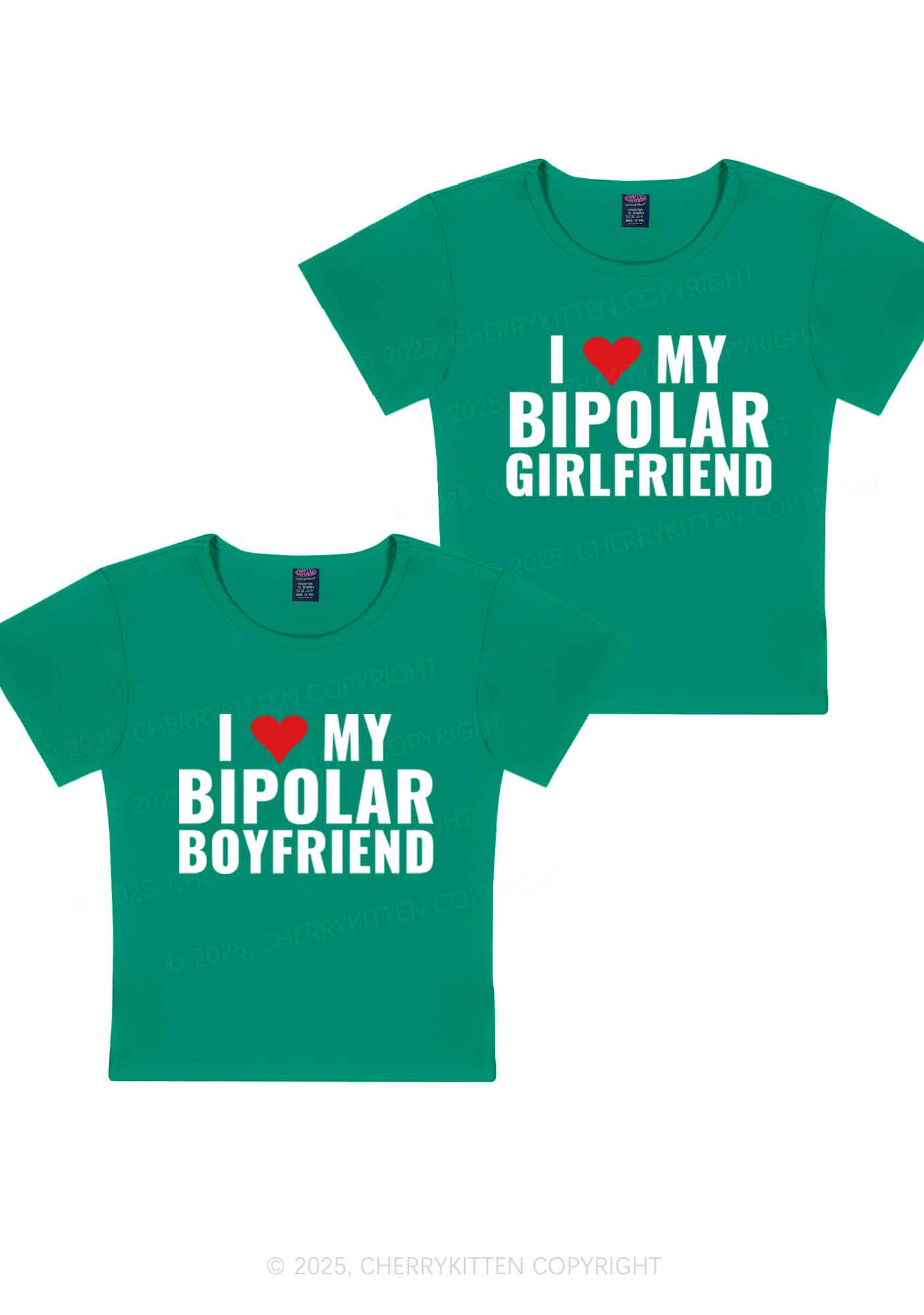 I Love My Bipolar GF BF Y2K Valentine's Day Baby Tee Cherrykitten