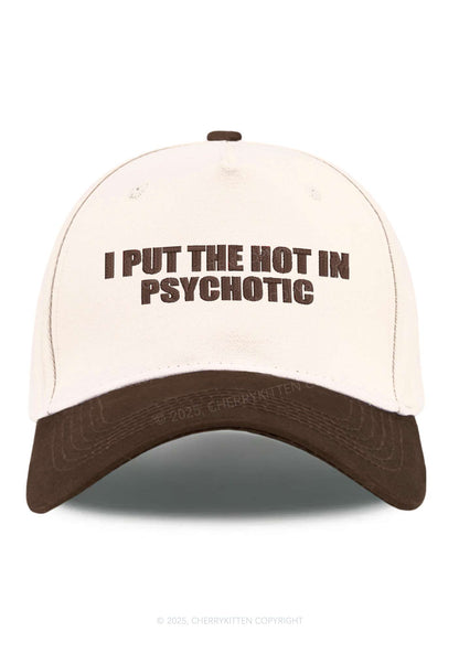I Put The Hot In Psychotic Y2K Color Block Baseball Cap Cherrykitten