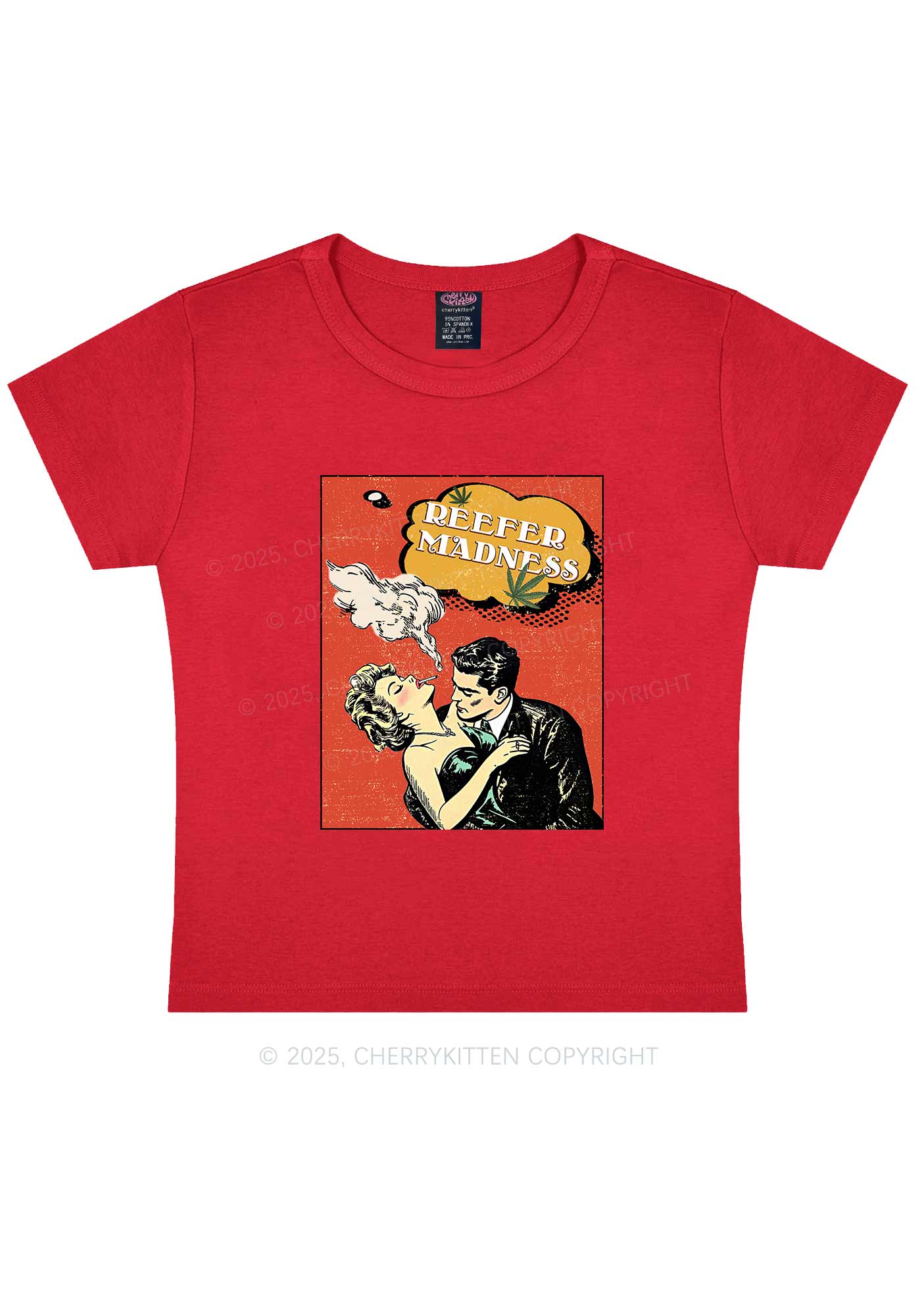 Smoke Madness Y2K Baby Tee Cherrykitten