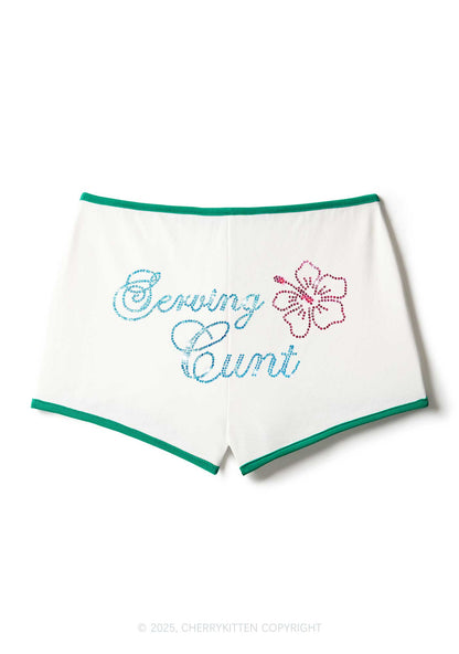 Rhinestone Serving Cxxt Y2K Booty Shorts Cherrykitten