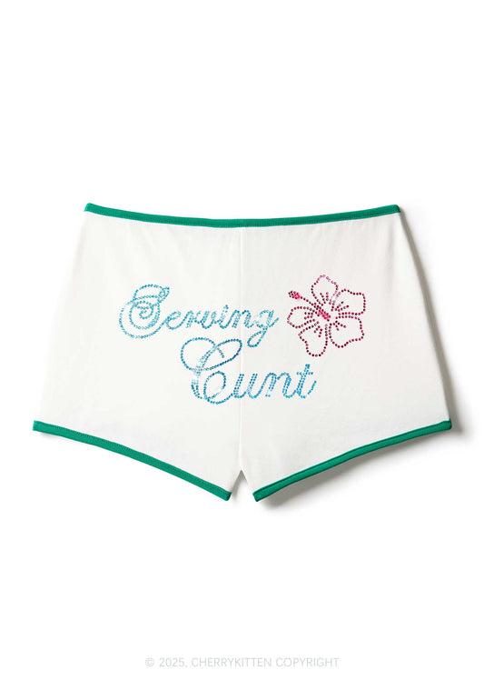 Rhinestone Serving Cxxt Y2K Booty Shorts Cherrykitten