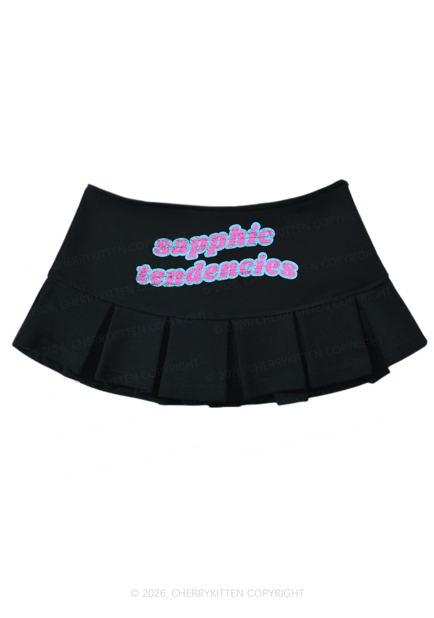 Sapphic Tendencies Pride Y2K Mini Pleated Skirts Cherrykitten