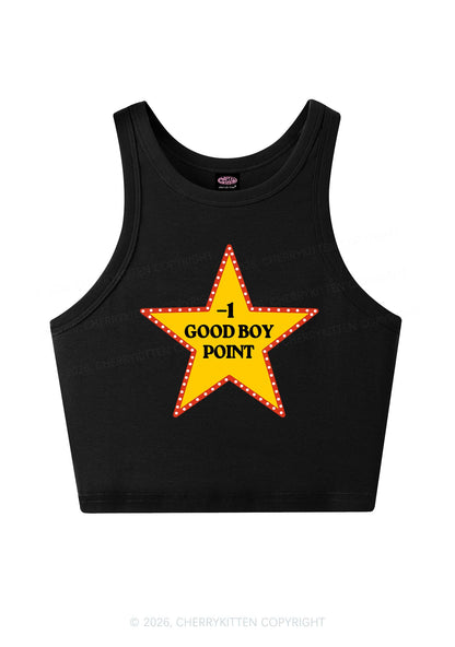 Minus One Good Boy Point Y2K Crop Tank Top Cherrykitten