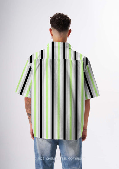Agender Flag Pride Y2K Print Hawaiian Shirt Cherrykitten