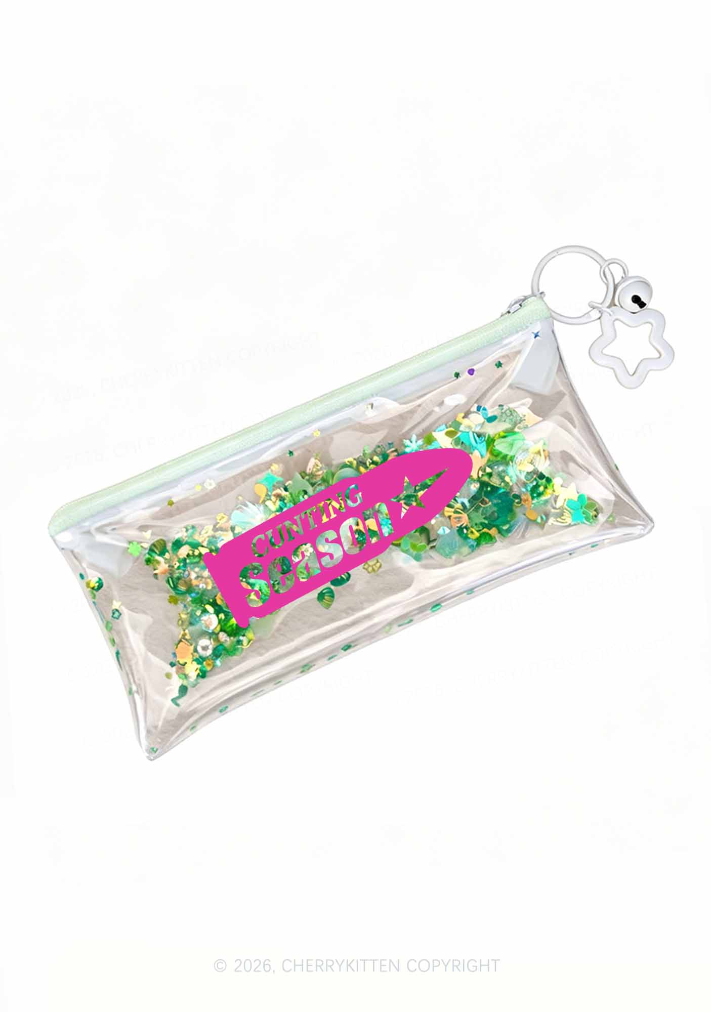 Cunting Season Y2K Quicksand Transparent Pencil Pouch Cherrykitten