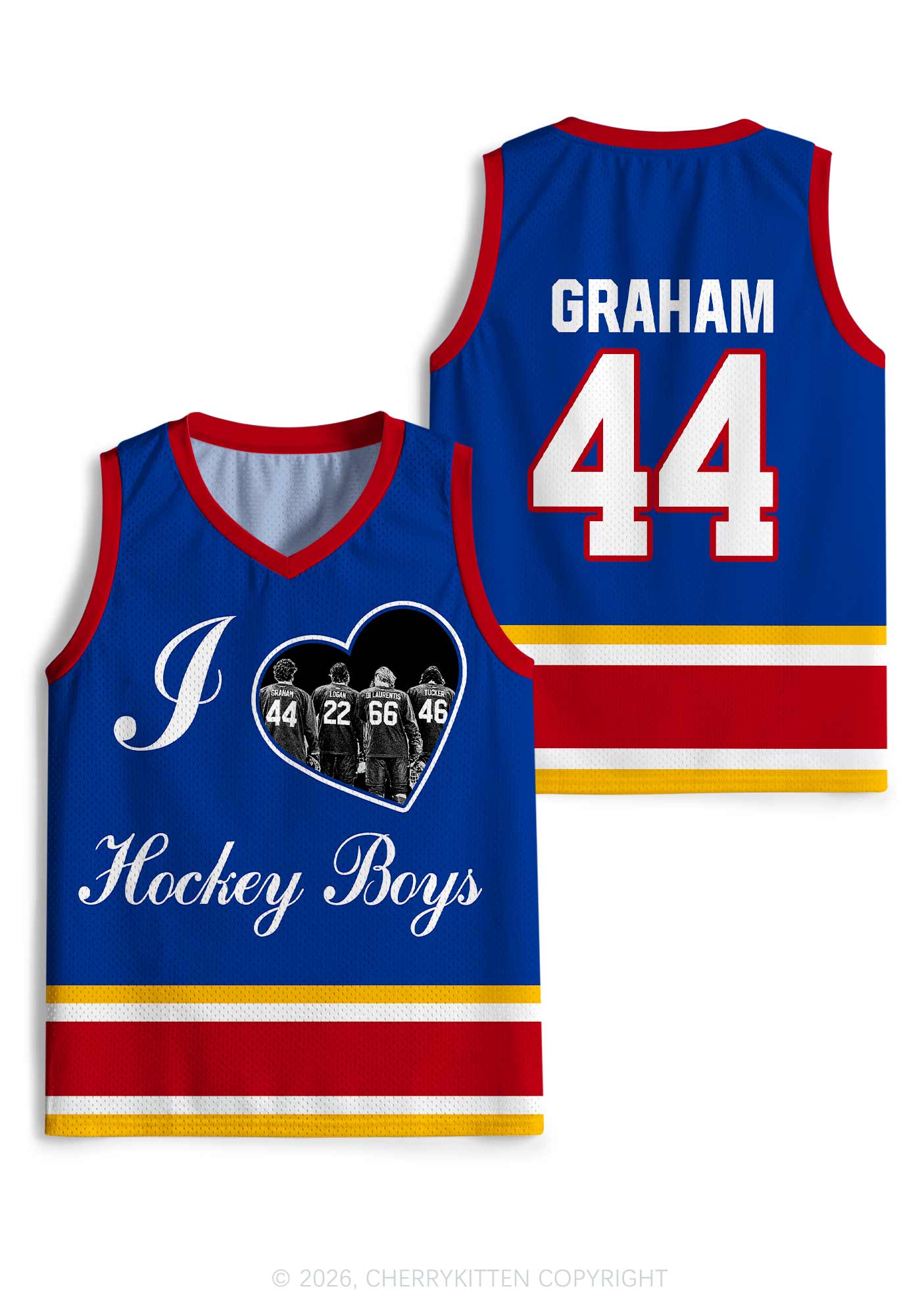 I Love Four Hockey Boys GG Y2K Sport Jersey Tank Cherrykitten