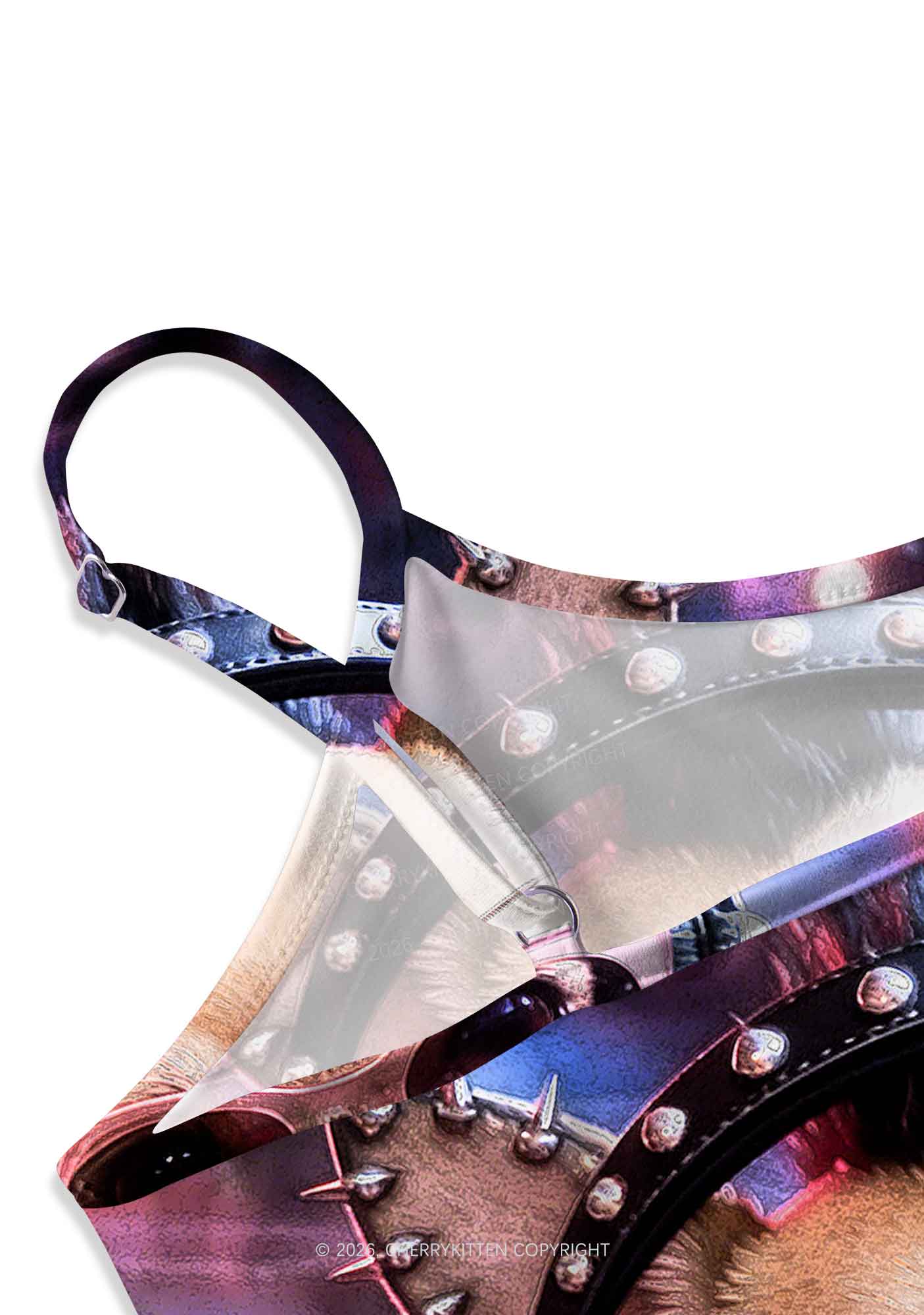 Punk DJ Chihuahua Y2K Print Slip Dress Cherrykitten