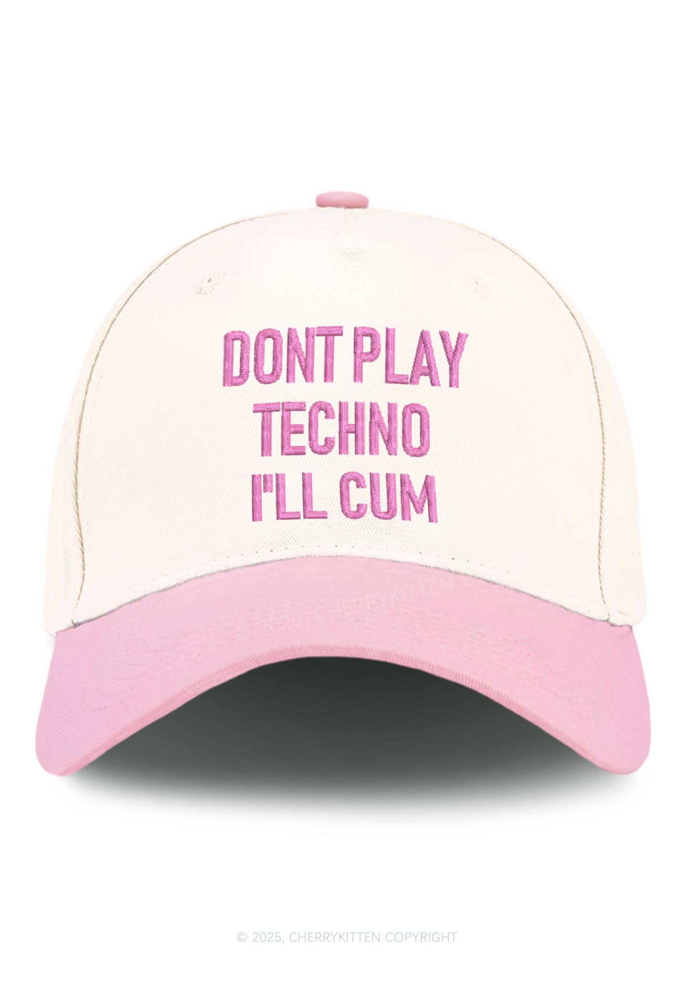 Embroidered Dont Play Techno Y2K Color Block Baseball Cap Cherrykitten