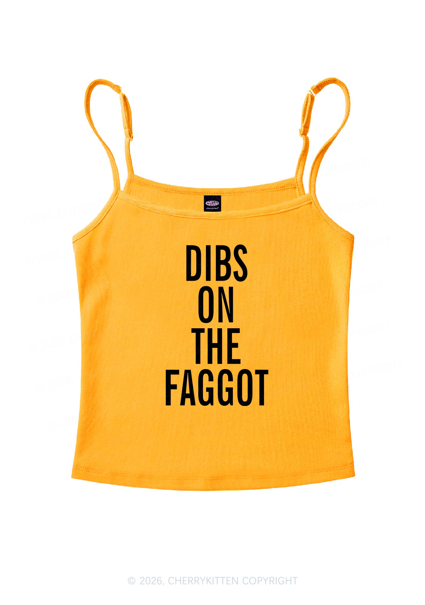 Dibs On The Faggot Pride Y2K Spaghetti Strap Cami Cherrykitten
