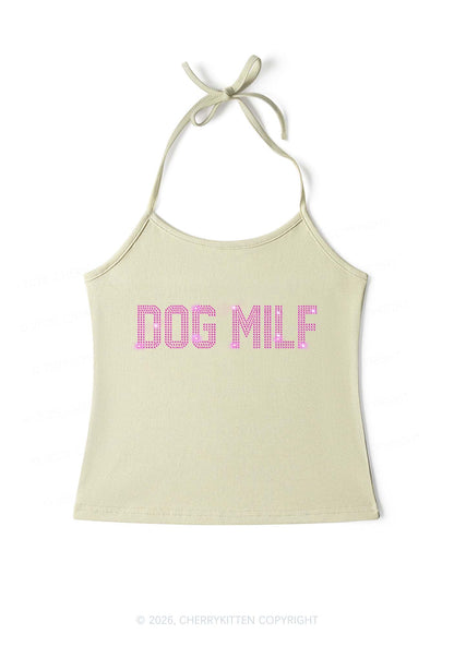 Rhinestone Dog Mxxf Y2K Halter Neck Cami Cherrykitten