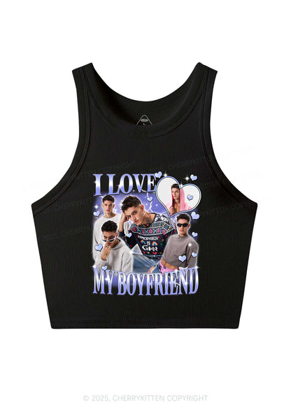 Custom Sparkly Heart I Love BF GF Y2K Crop Tank Top Cherrykitten