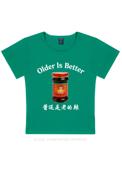 Older Is Better Y2K Baby Tee Cherrykitten
