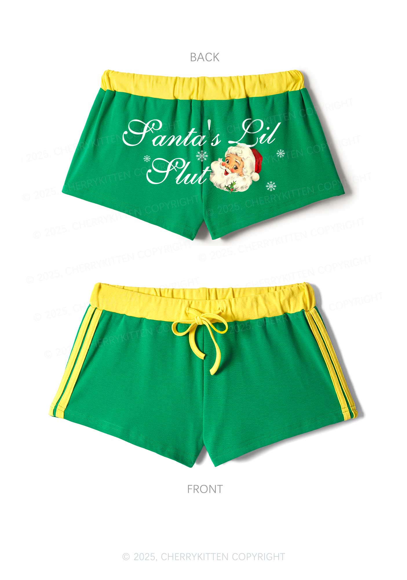 Santas Lil Slxt Christmas Y2K Drawstring Mini Shorts Cherrykitten