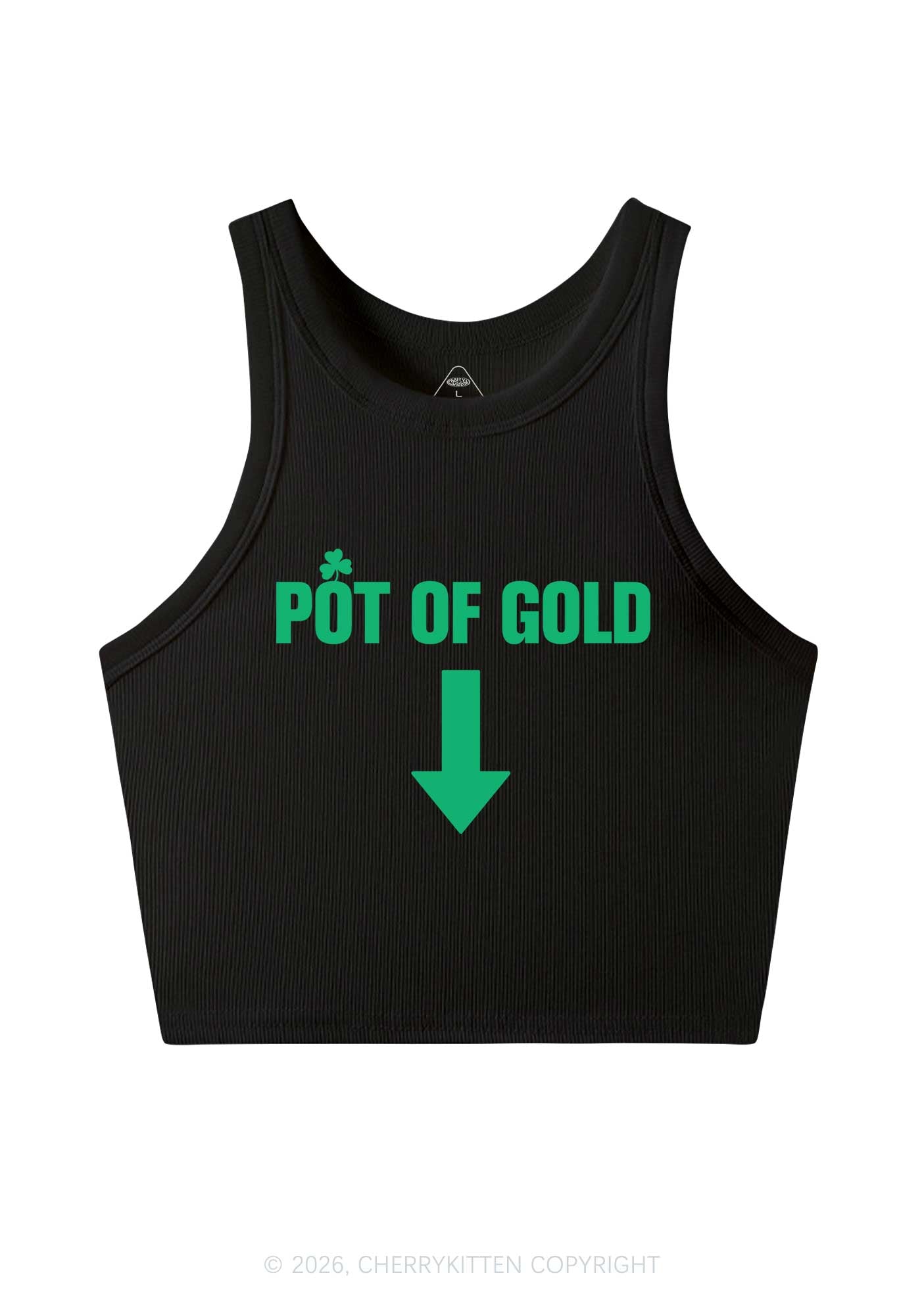 Pot Of Gold St Patricks Y2K Crop Tank Top Cherrykitten