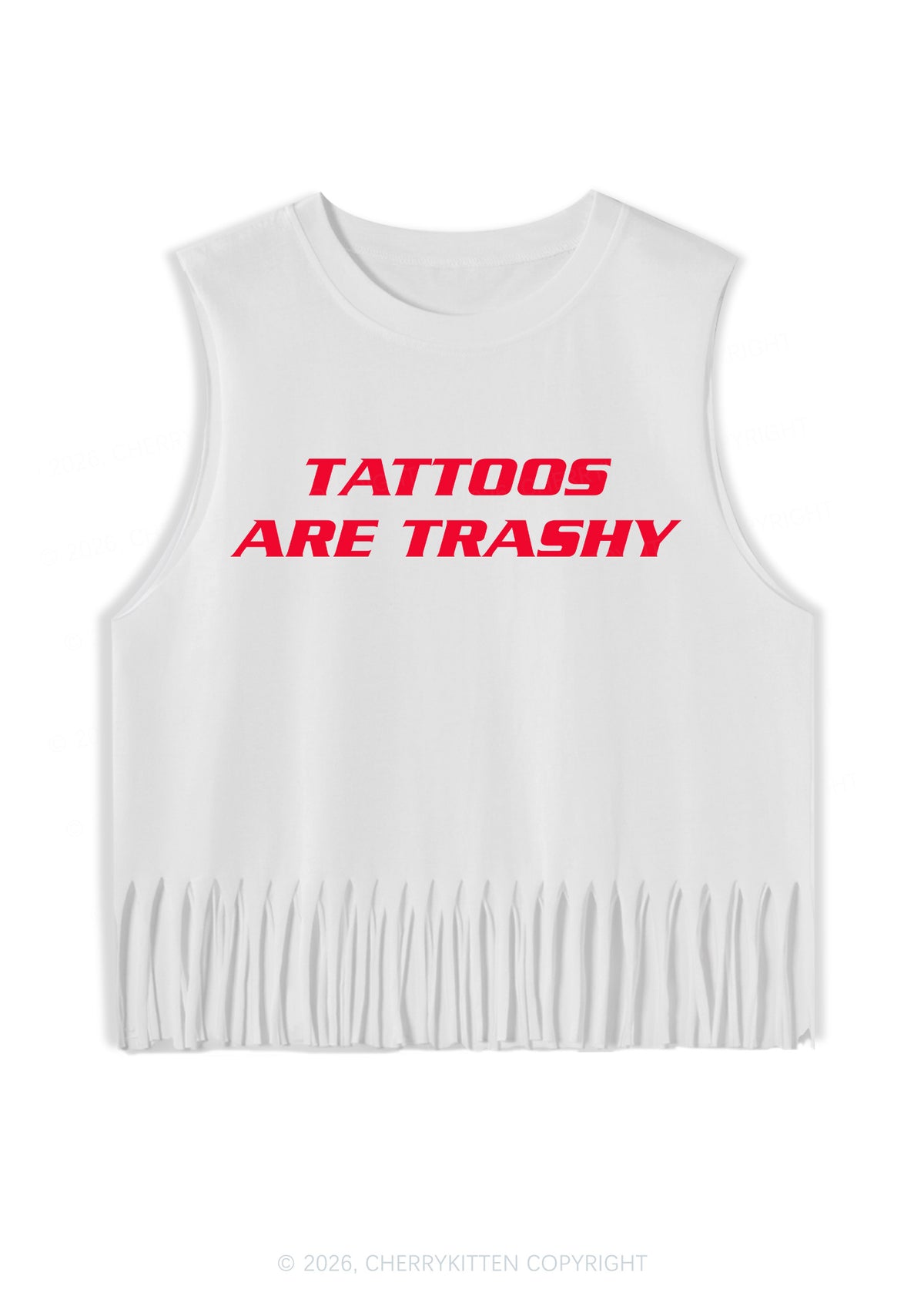Tattoos Are Trashy Y2K Fringe Tank Top Cherrykitten