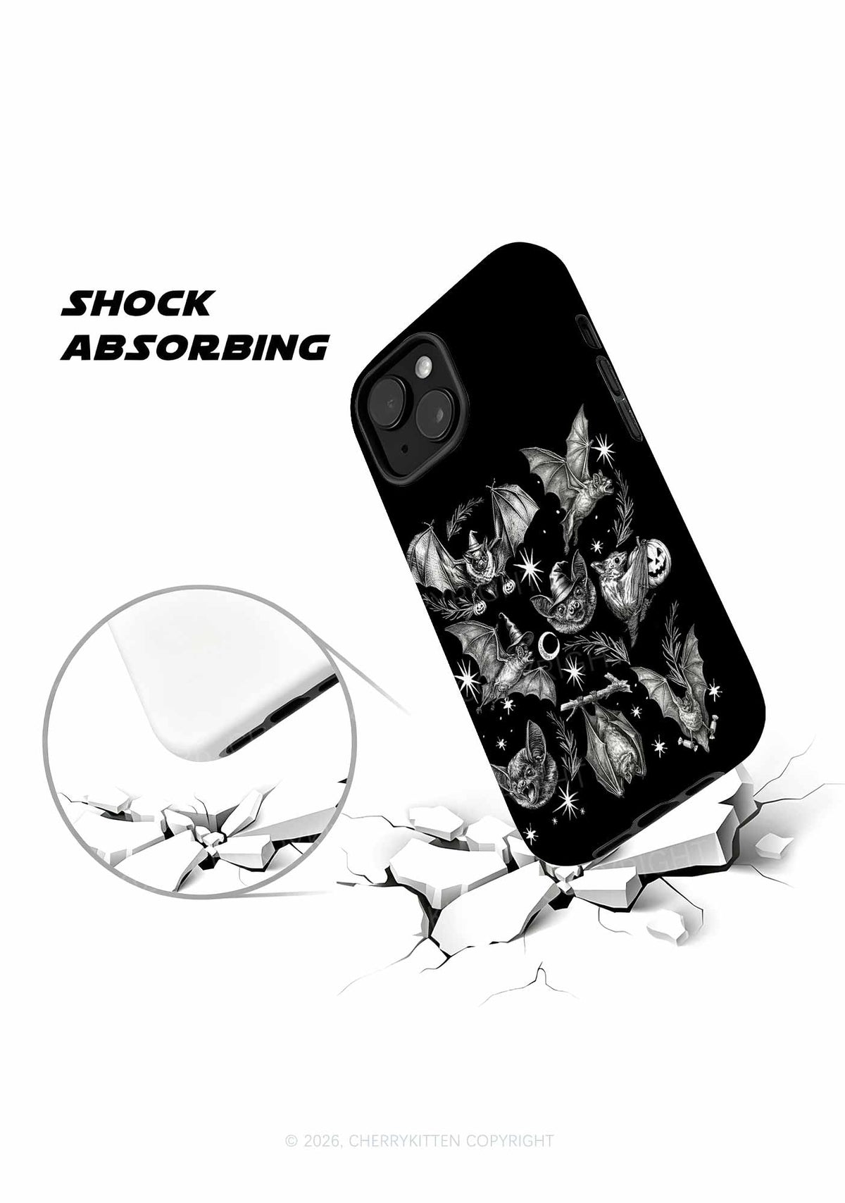 Halloween Bat Wizard Hat Y2K Phone Case Cherrykitten