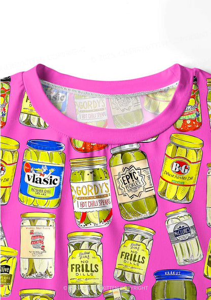 Christmas Pickle Y2K Print Long Sleeve Pajama Set Cherrykitten