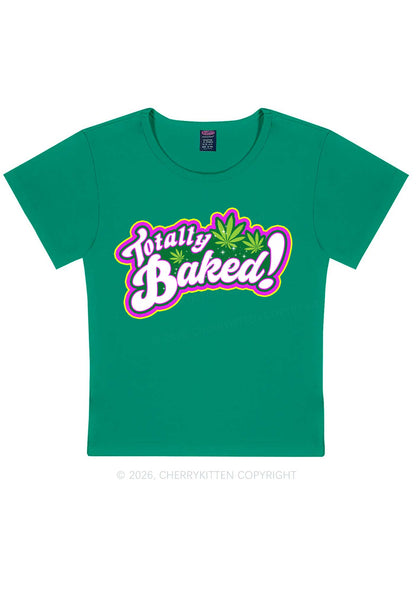 Totally Baked Y2K Baby Tee Cherrykitten