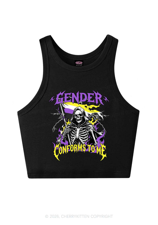 Gender Conforms To Me Pride Y2K Crop Tank Top Cherrykitten