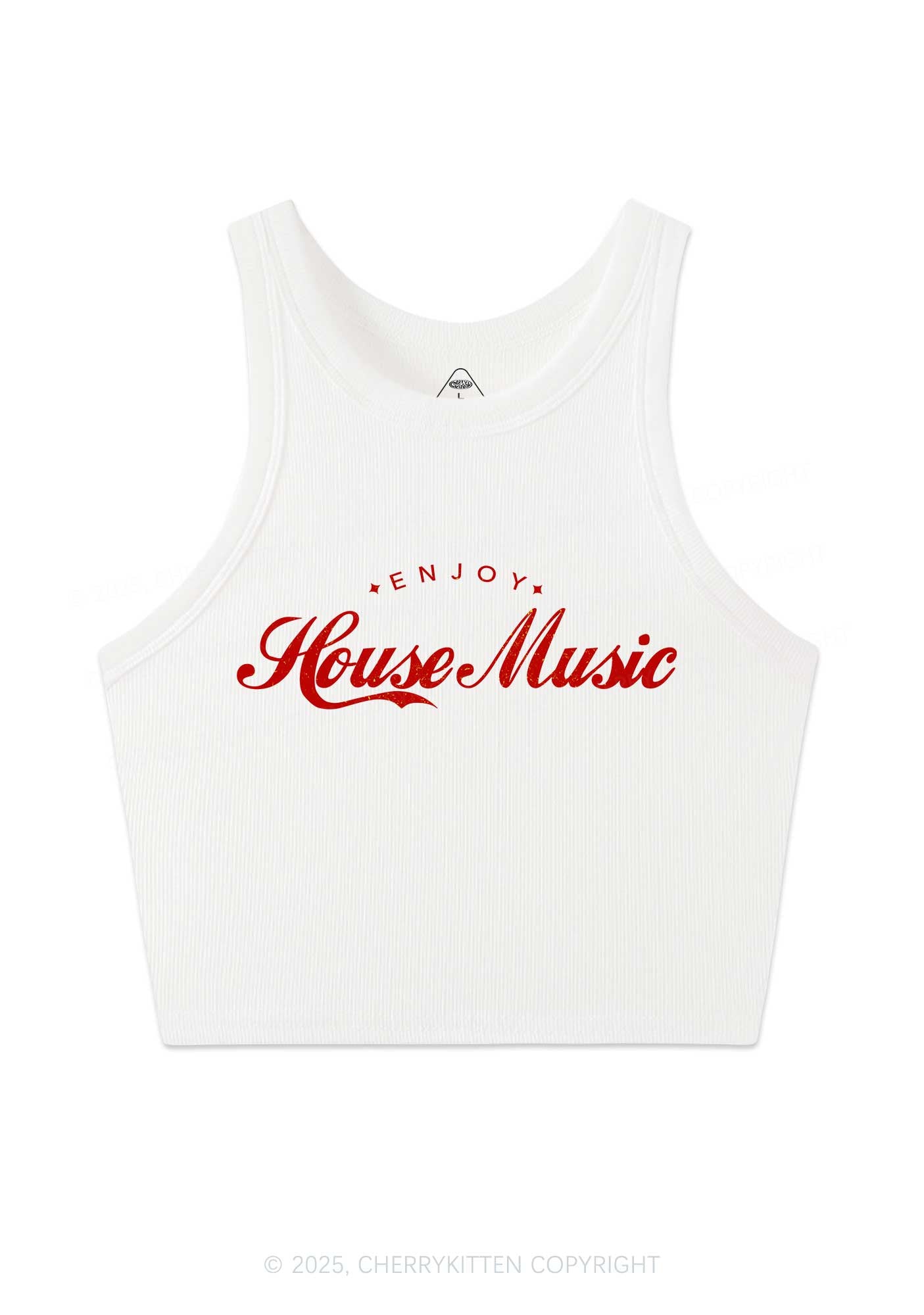 Enjoy House Music Y2K Crop Tank Top Cherrykitten
