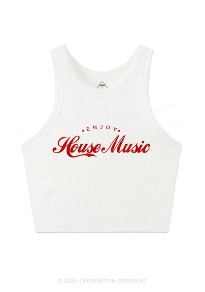 Enjoy House Music Y2K Crop Tank Top Cherrykitten