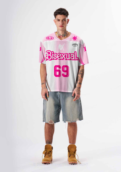 Pink Bisexual Pride Y2K Sport Jersey Shirts Cherrykitten