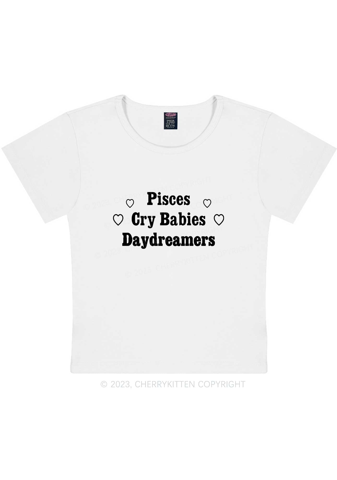 Curvy Pisces Cry Babies Daydreamers Y2K Baby Tee Cherrykitten