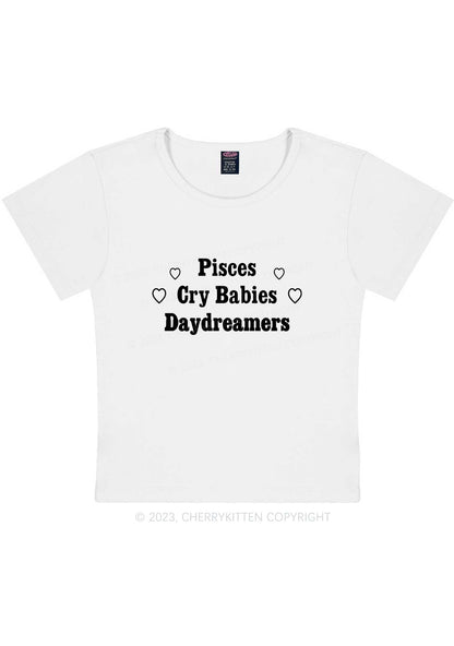Curvy Pisces Cry Babies Daydreamers Y2K Baby Tee Cherrykitten