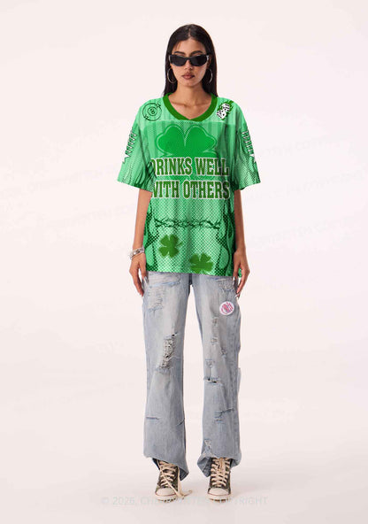 Custom Drinks Well With Others St Patricks Y2K Sport Jersey Shirts Cherrykitten