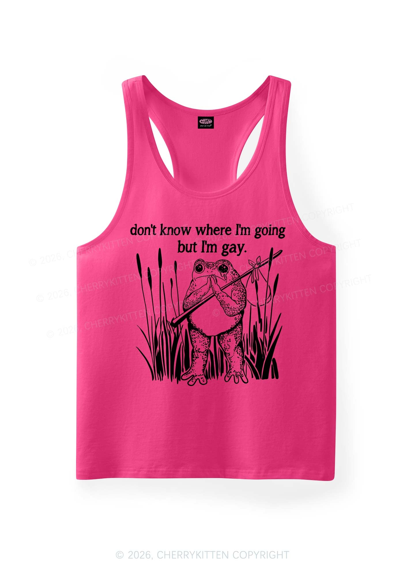 But I Am Gay Frog Pride Y2K Men Racerback Tank Top Cherrykitten