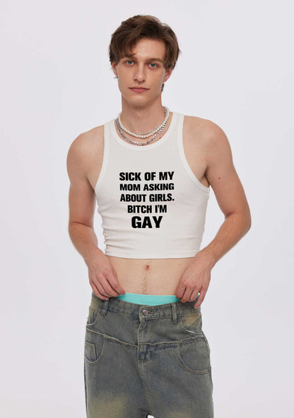 Bxxch Im Gay Pride Y2K Crop Tank Top Cherrykitten