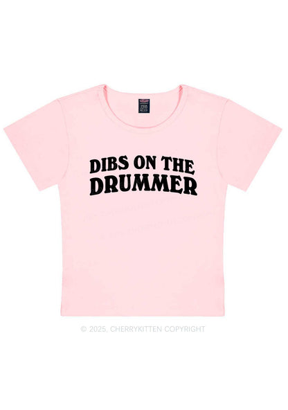 Dibs On The Drummer Y2K Baby Tee Cherrykitten