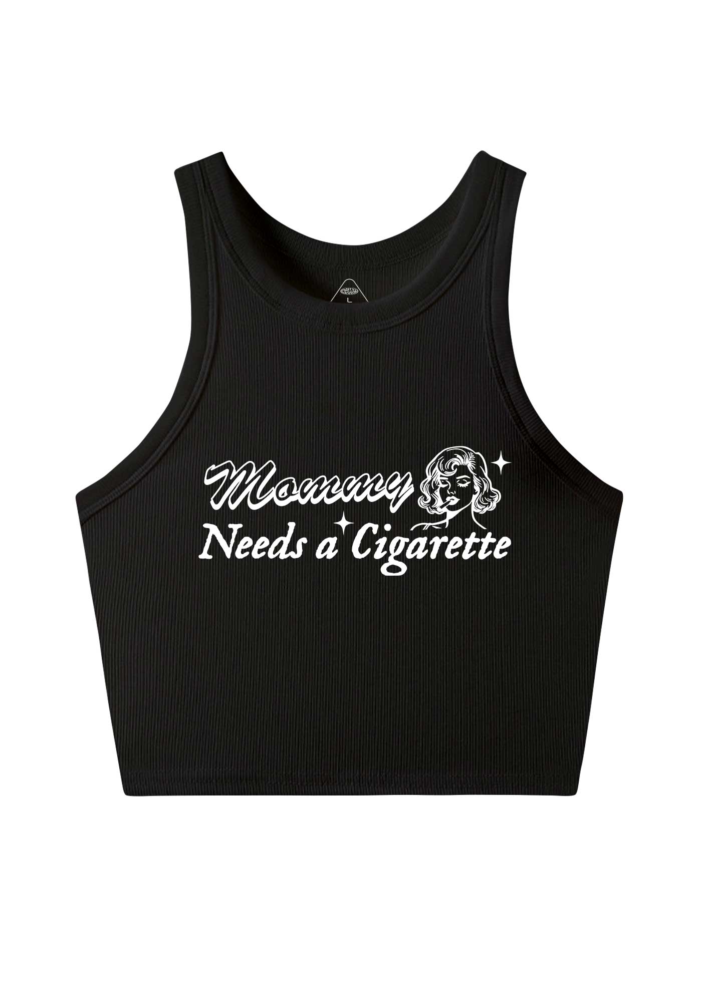 Mommy Needs Cigarette Y2K Crop Tank Top Cherrykitten