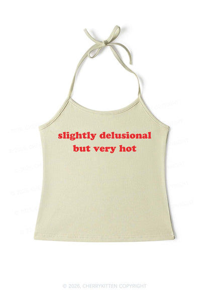 Slightly Delusional But Very Hot Y2K Halter Neck Cami Cherrykitten