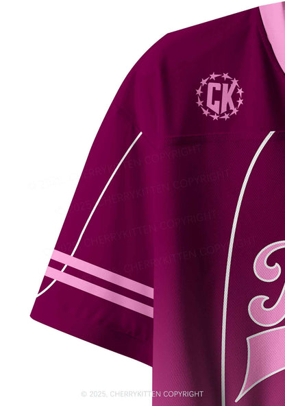 Custom Pink K Pony Y2K Crop Sport Jersey Shirts Cherrykitten